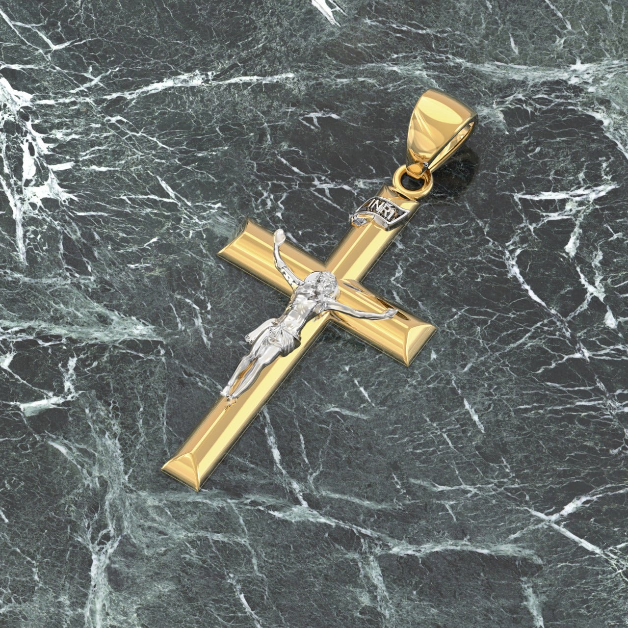 Crucifix Pendant Necklace in 9ct Yellow or White Gold